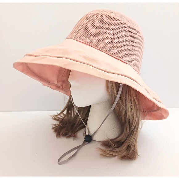 Karfil Hats Accessories - NEW Karfil Hats Wide Brim Packable Lt Melon Cotton Breathable Chin Strap
